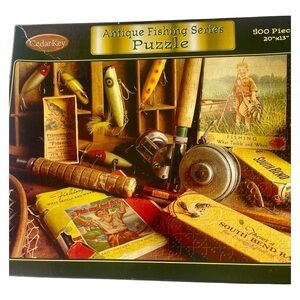 Cedar Key 500 Piece Jigsaw Puzzle Antique Fishing Series Sealed